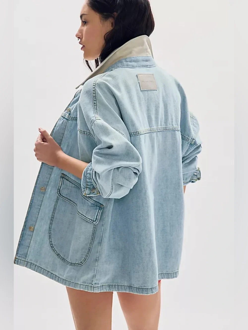 🤍 nwt | we the free | lemon oversized denim jacket - Picture 2 of 5